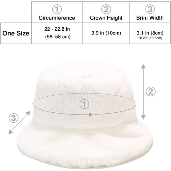 Winter Faux Fur Bucket Hat Fuzzy Warm Style for Women Men - Picture 4 of 7